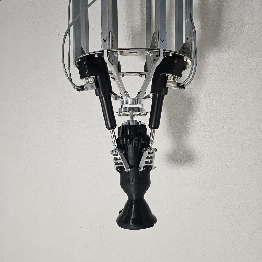 Photo of thrust vector control module mounted on a PLA engine