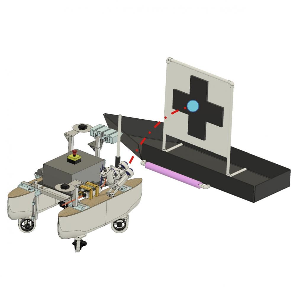 Autonomous Surface Vessel engaging Black Target Vessel