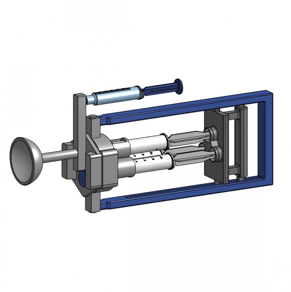 Isometric CAD view of the vacuum pump 
