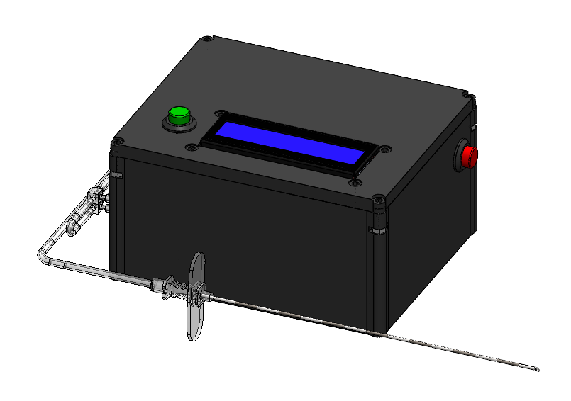 CAD model of exterior of Instrumented Epidural Needle Injector