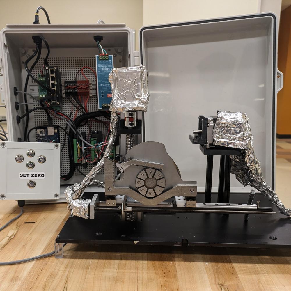 3-axis gantry with control box and control buttons